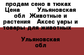 продам сено в тюках › Цена ­ 40 - Ульяновская обл. Животные и растения » Аксесcуары и товары для животных   . Ульяновская обл.